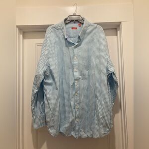 Izod brand long sleeve light blue and white dress shirt 4XLT